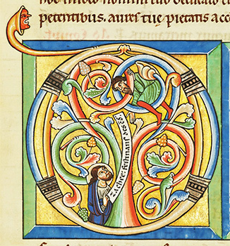 Initial D Containing the Encounter Between Jesus and Zacchaeus. From the&nbsp;Stammheim Missal (c.1170).