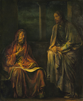 John La Farge,&nbsp;Visit of Nicodemus to Christ (1880).